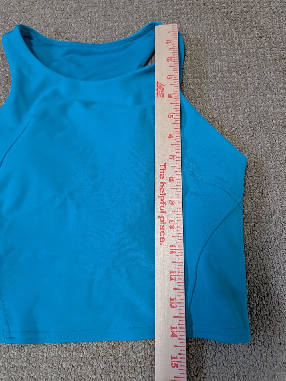 Lululemon Wunder Train Tank Blue Women's Sz 4 Gym Workout Stretch Built In Bra - Picture 6 of 6
